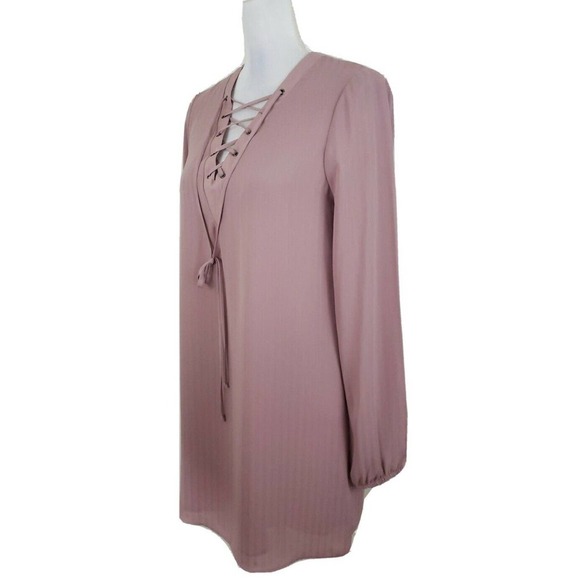 BCBGeneration ~Woman Size XS~ Dusty Pink Long Sleeve Sheath Mini Dress Lined. - Picture 6 of 12